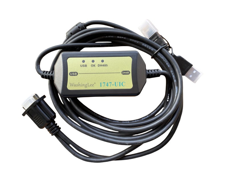 Washinglee 1747-UIC Programming Cable for AB PLC SLC5/01/02/03/05 and Micrologix 1000 Series, USB to DH485/RS485/RS232, for Allen Bradley 1747-UIC Repalcement - Image 1